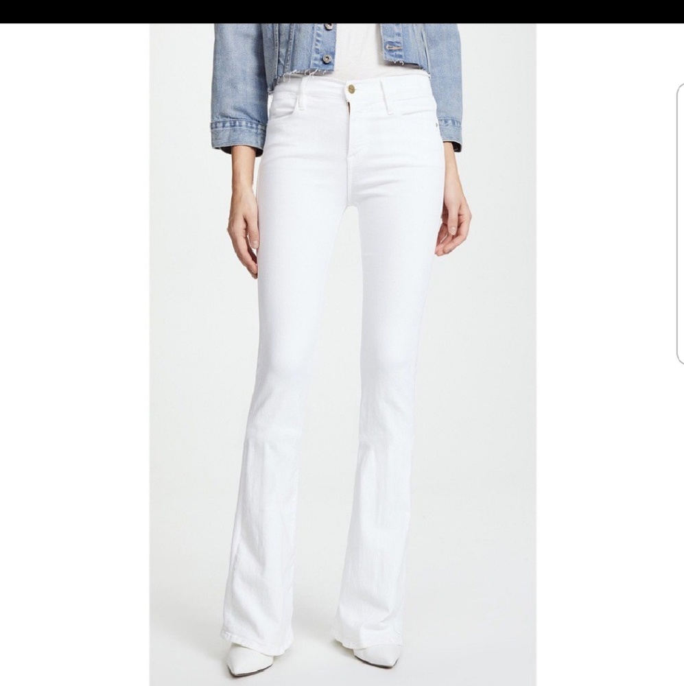 Frame White Denim Boot Cut Le High Flare
